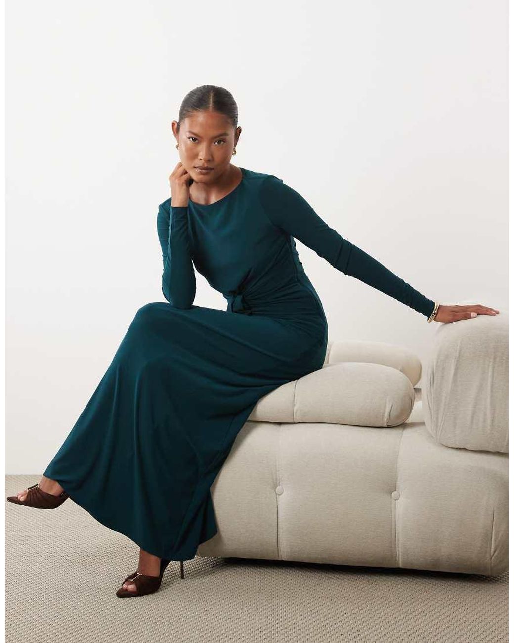 Forever New Blue Slinky Twist Front Maxi Dress