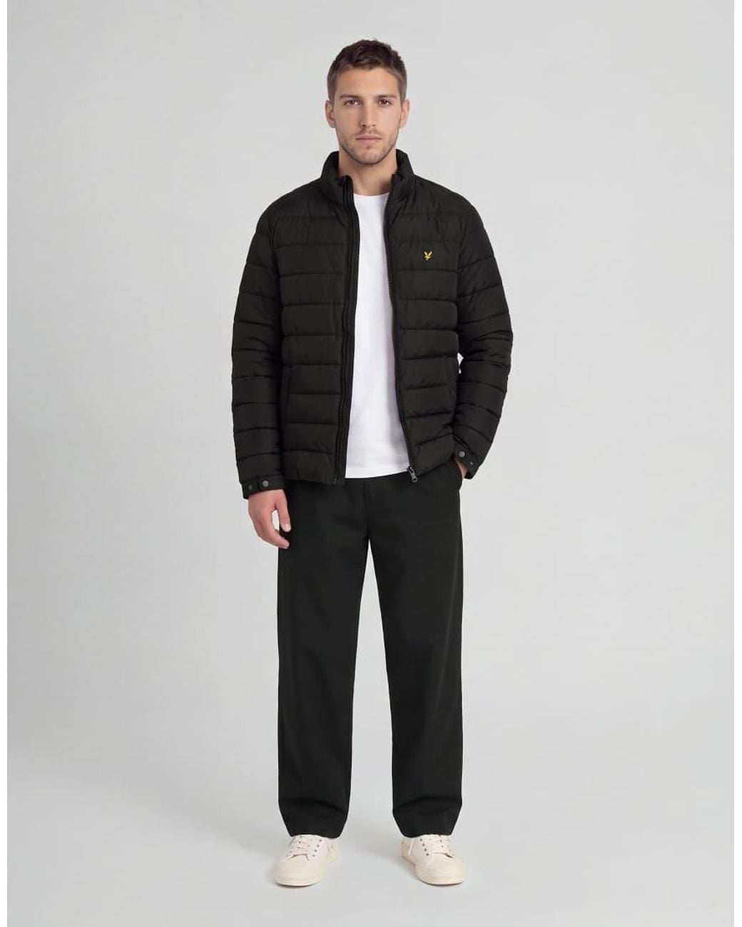 Lyle & Scott Black Mid Jackets Quilted Puffer Jacket for men