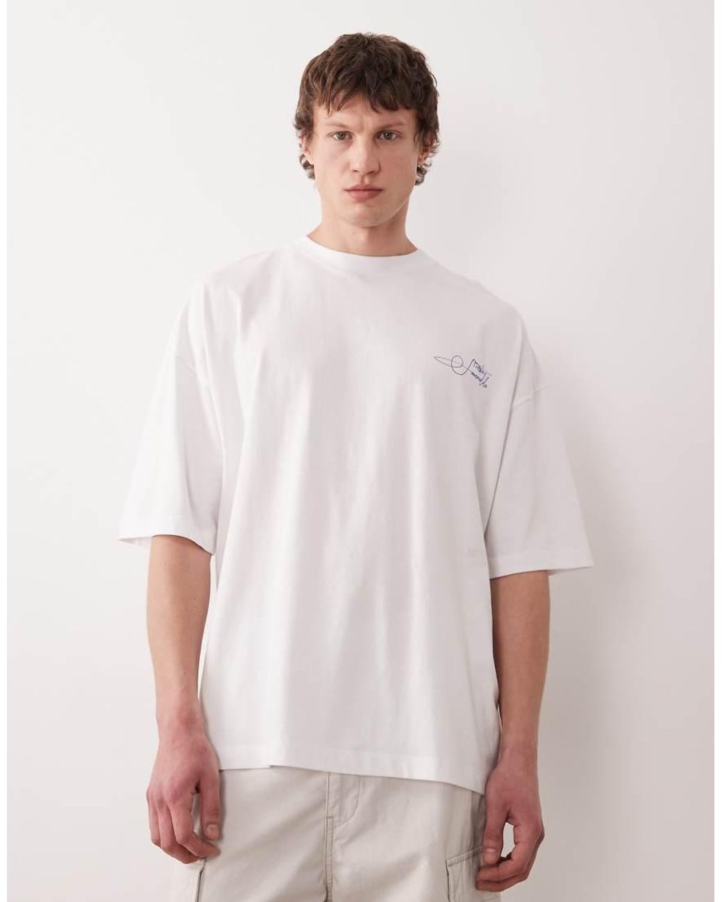 ASOS White Oversized T-shirt With Beach Print for men