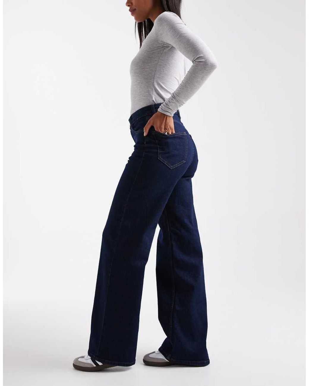 ONLY Blue Hannah Extra High Waist Wide Leg Jeans