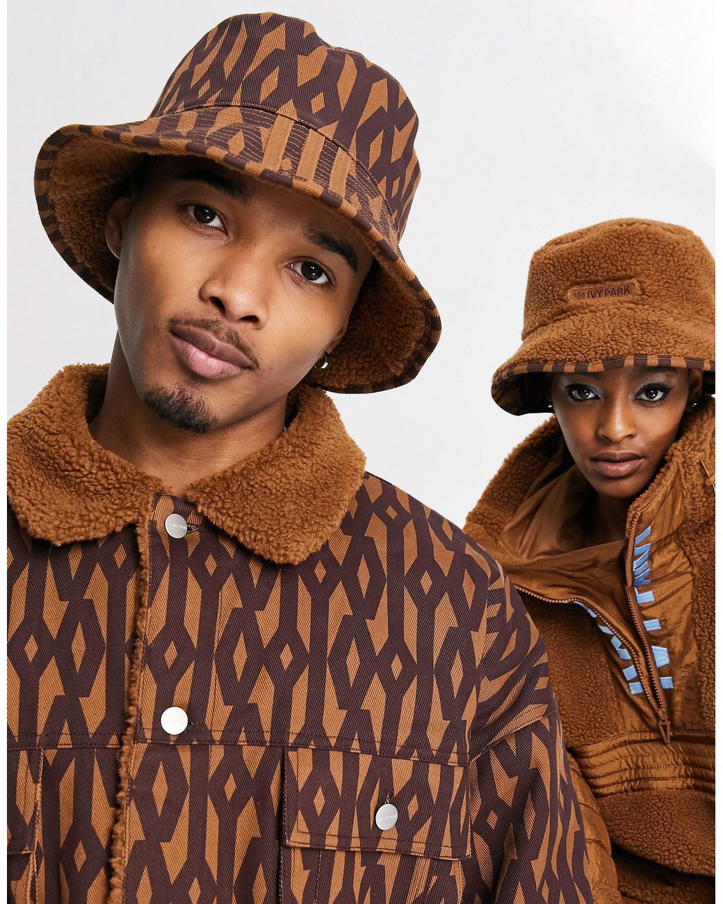 Ivy Park Adidas X Reversible Monogram Bucket Hat in Brown | Lyst