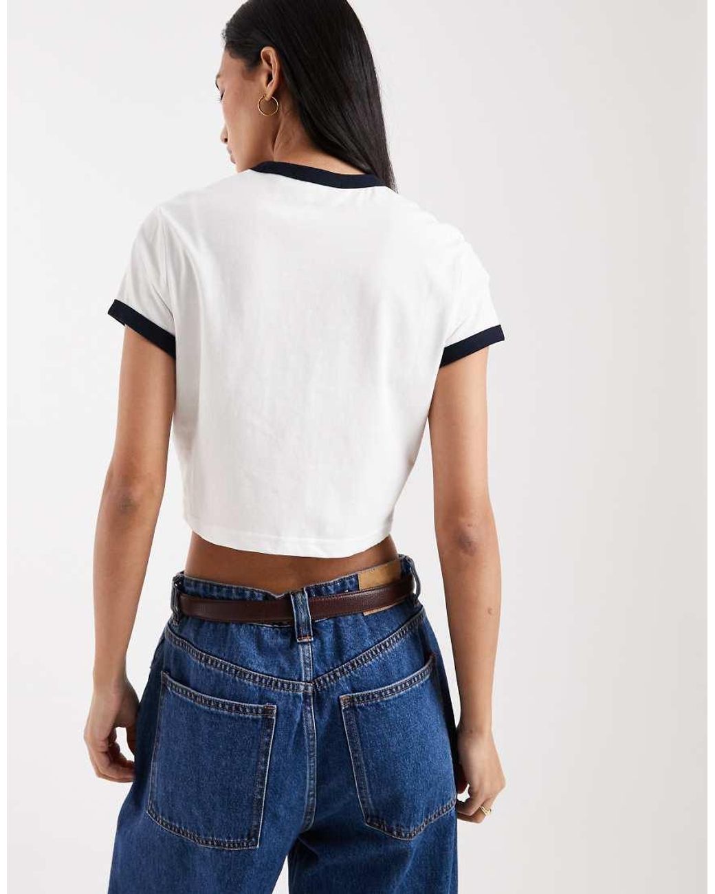 Fred Perry White Cropped Ringer T-shirt