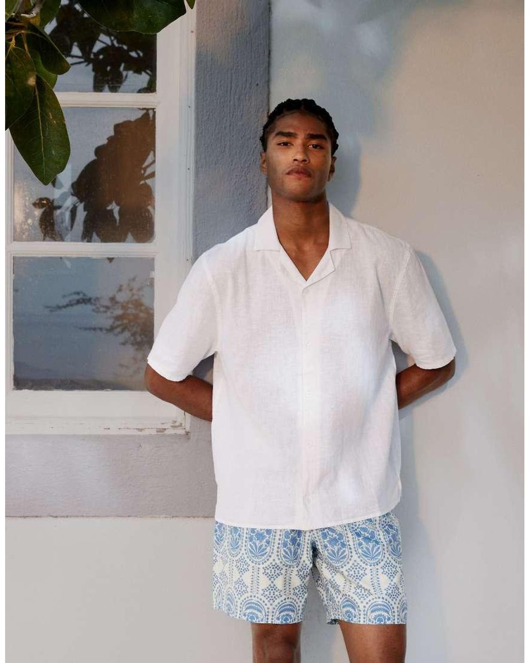 Hollister Gray Textured Short Sleeve Shirt for men