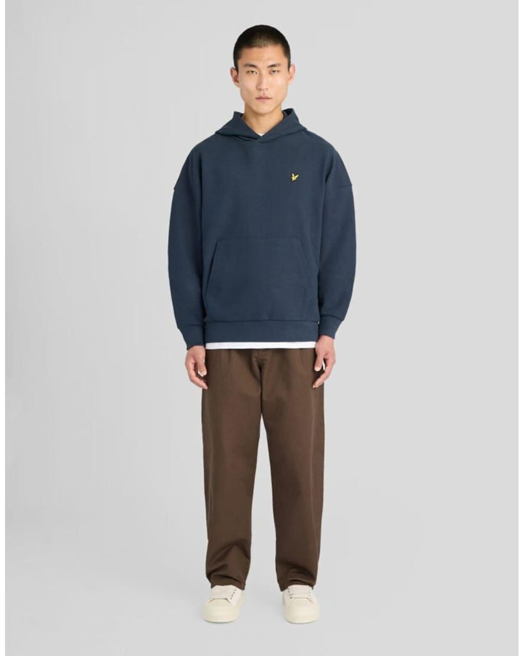 Lyle & Scott Blue Mid Layers Geo Rib Hoodie for men