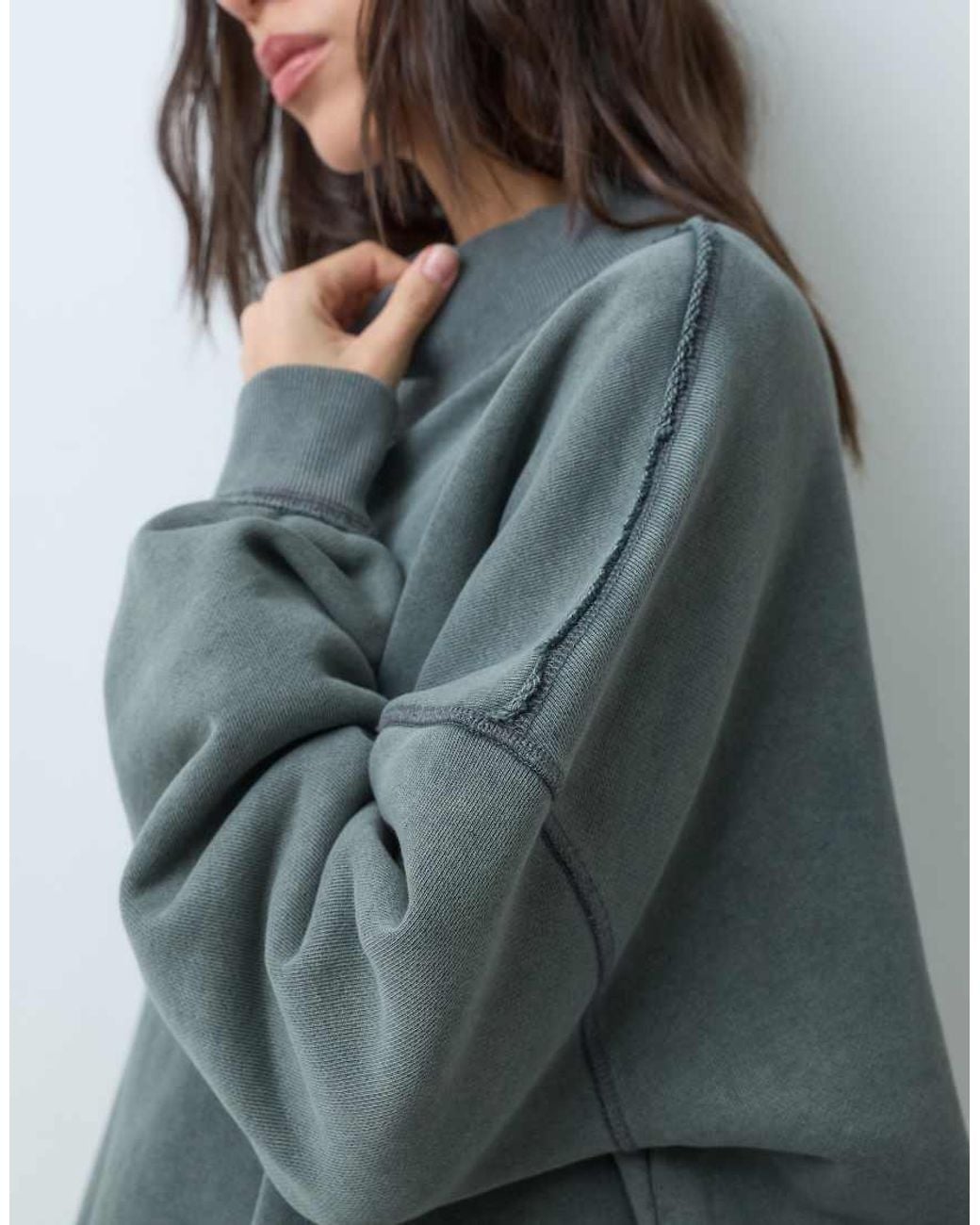 ASOS Blue Washed Drop Shoulder Sweatshirt