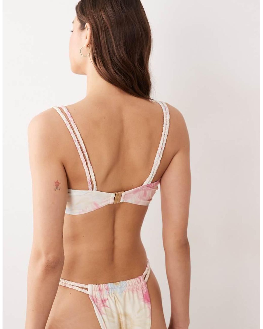 Miss Selfridge Multicolor Knot Braided Strap Bikini Top