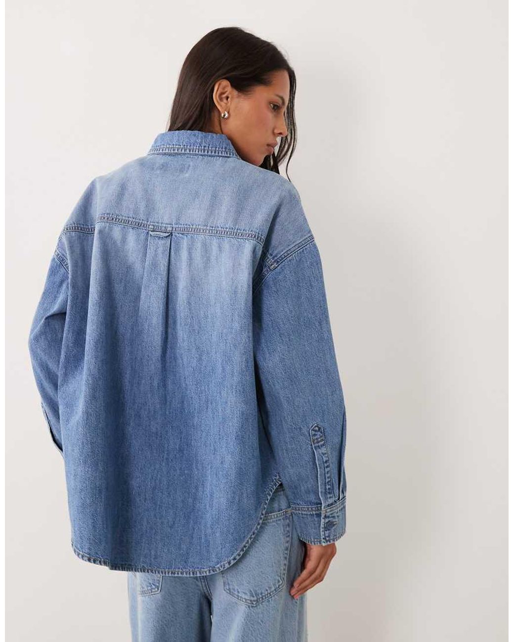 ASOS Blue Denim Oversized Traditional Shirt