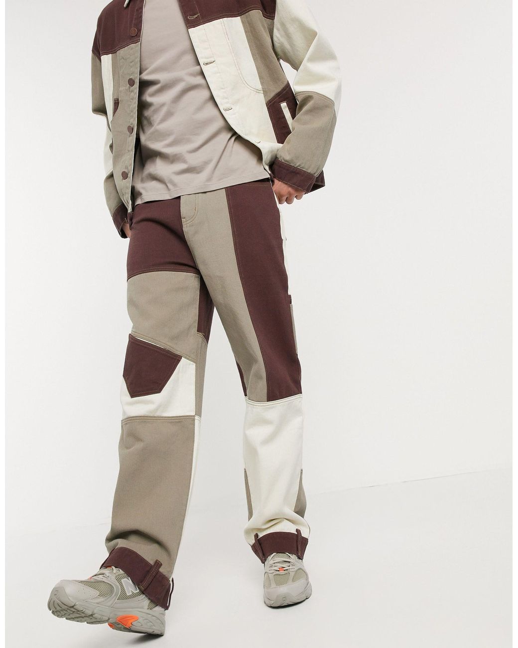 Jaded London Patchwork Skate Jeans in Brown for Men | Lyst UK