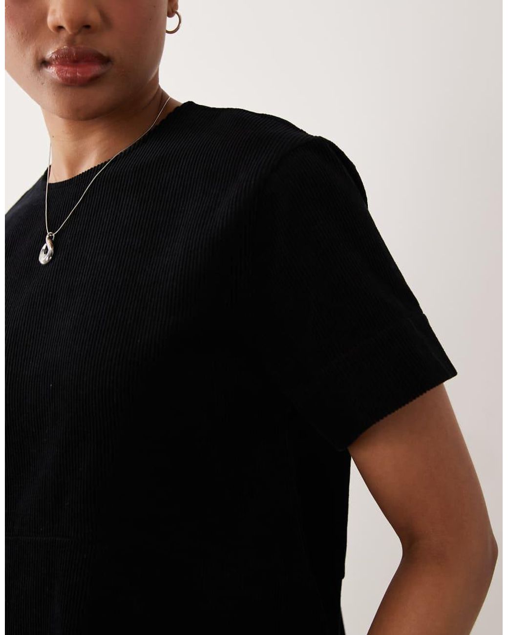 ASOS Black Asos Design Tall Mini Cord T-Shirt Dress