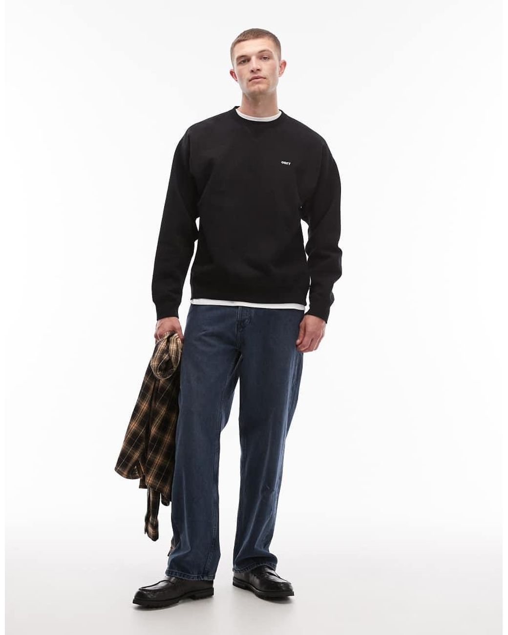 Obey Black Established Works Bold Sweatshirt for men