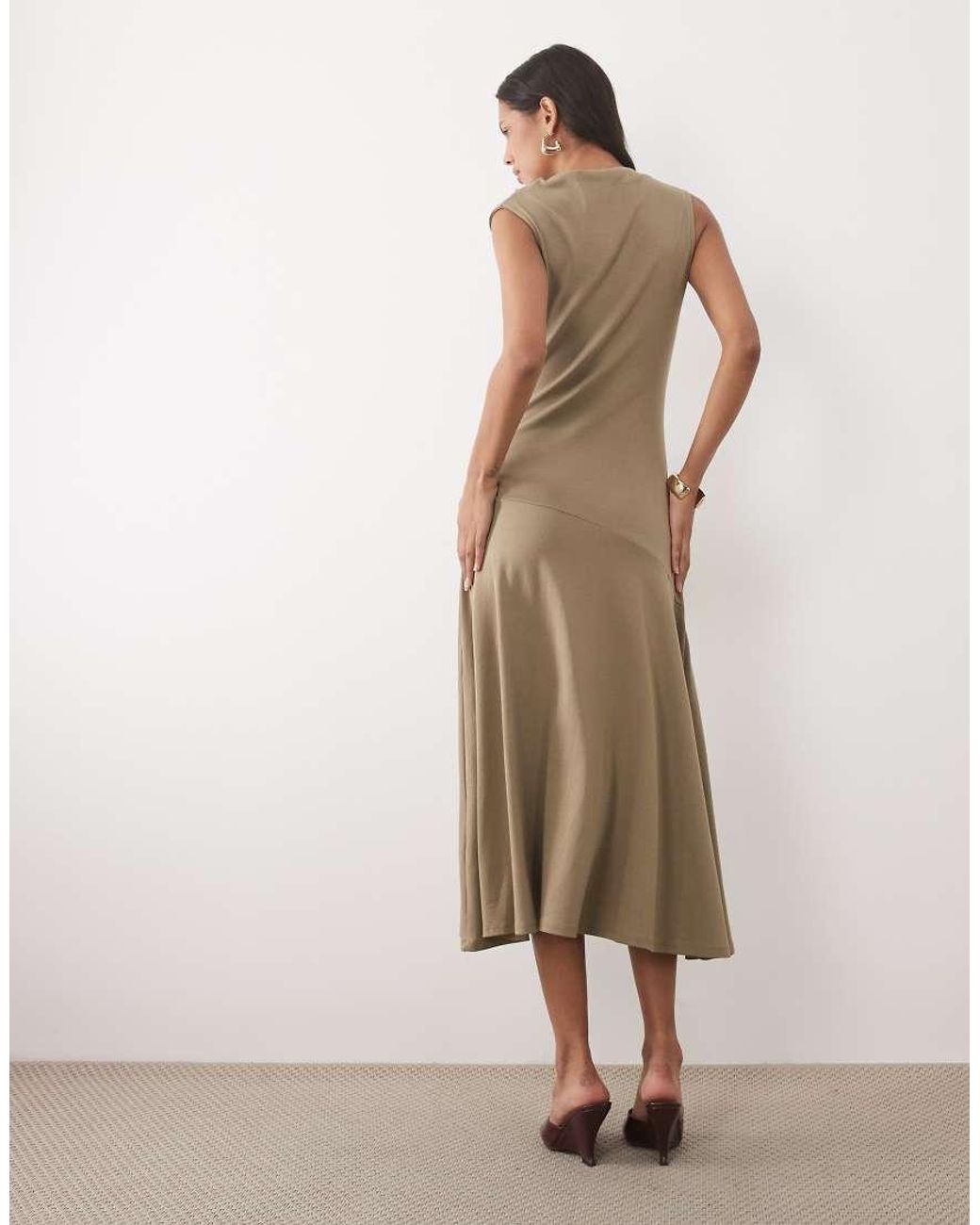 Mango Natural Boat Neck Sleeveless Maxi Dress