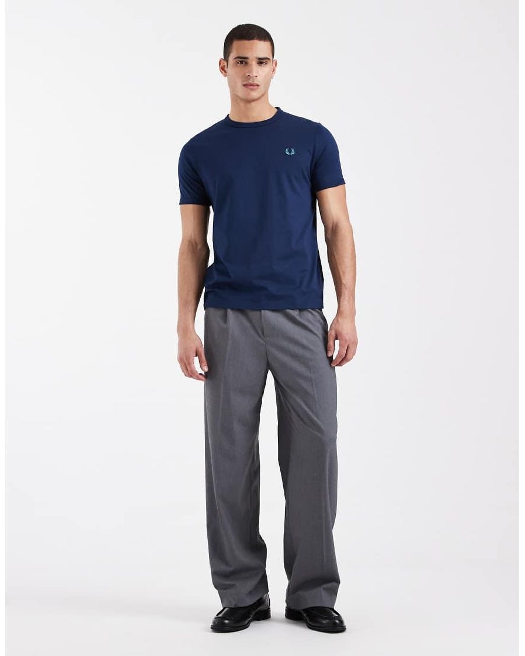 Fred Perry Blue Logo Ringer T-shirt for men