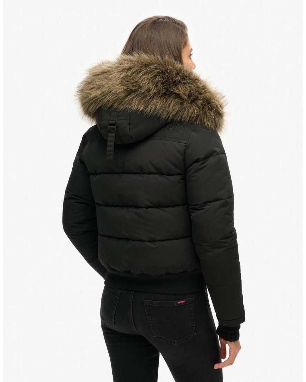 Superdry Black Everest Hooded Bomber Jacket