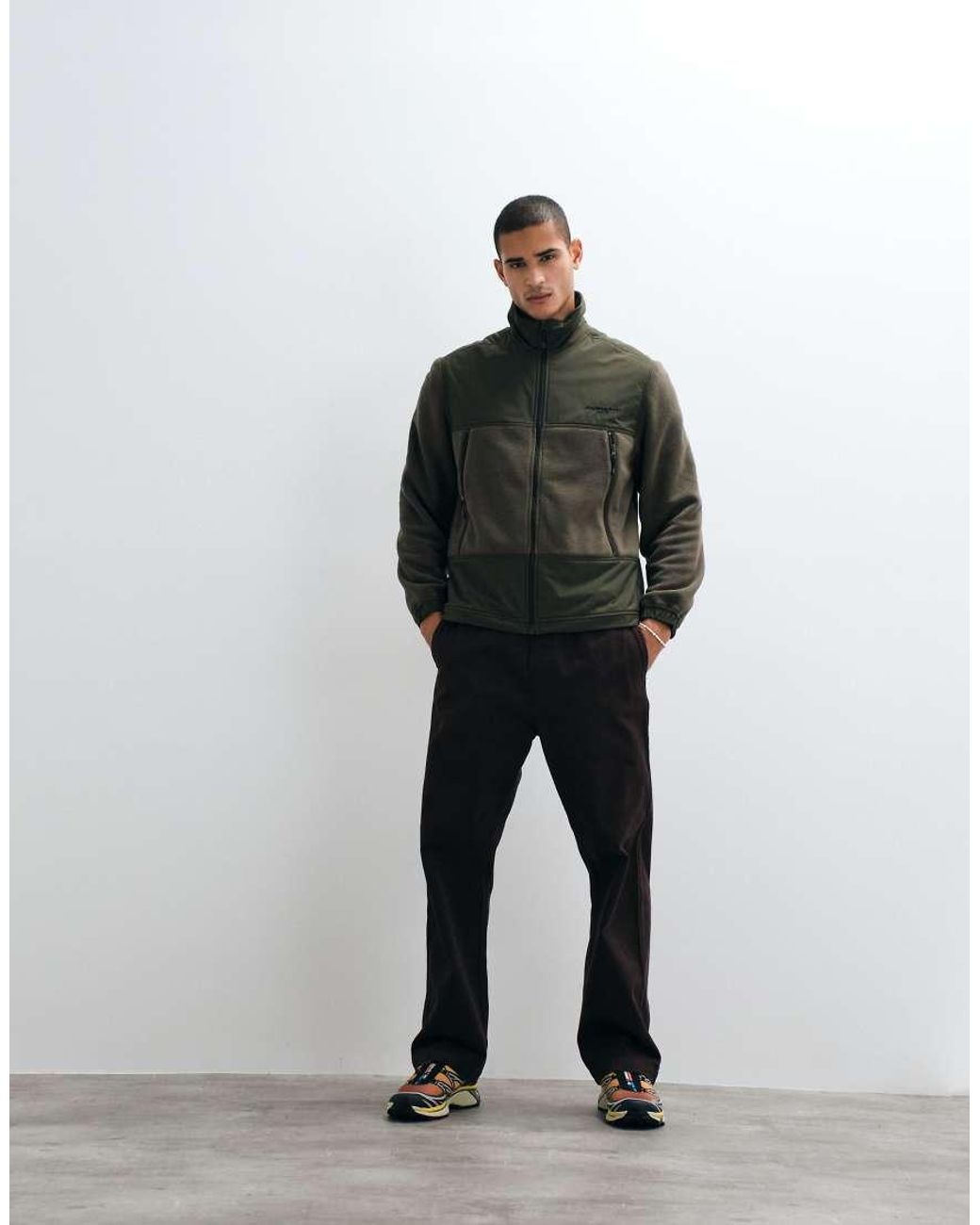 Carhartt Black Edmore Zip Through Jacket With Contrast Panels for men