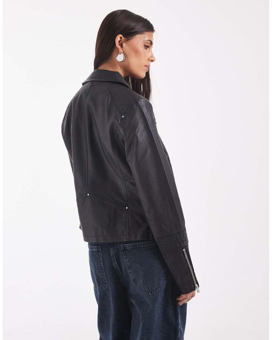 ONLY Black Faux Leather Biker Jacket