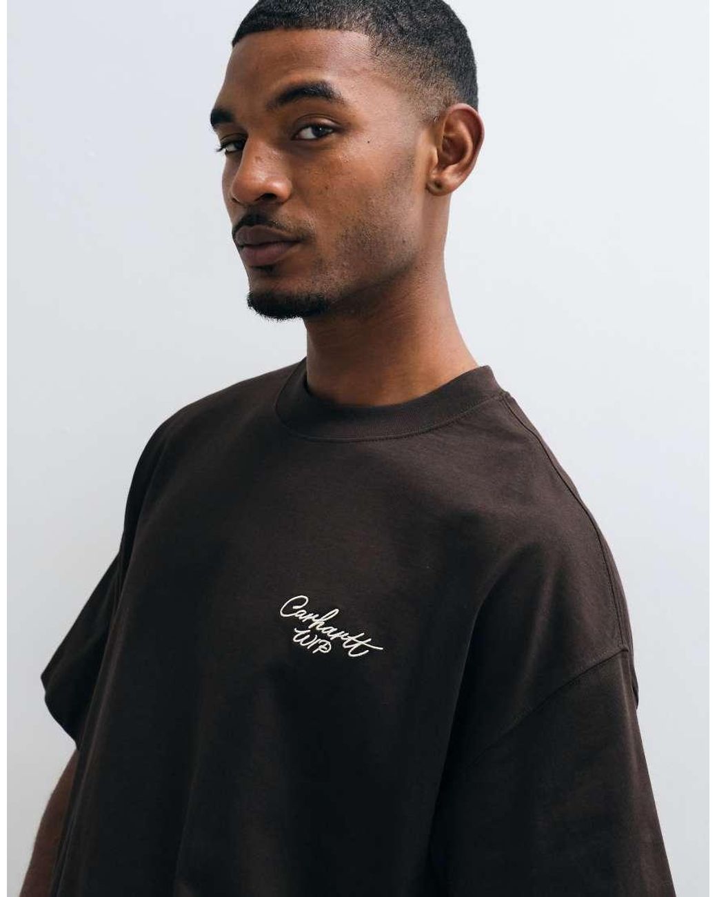 Carhartt Blue Signature Script Relaxed Fit T-shirt for men