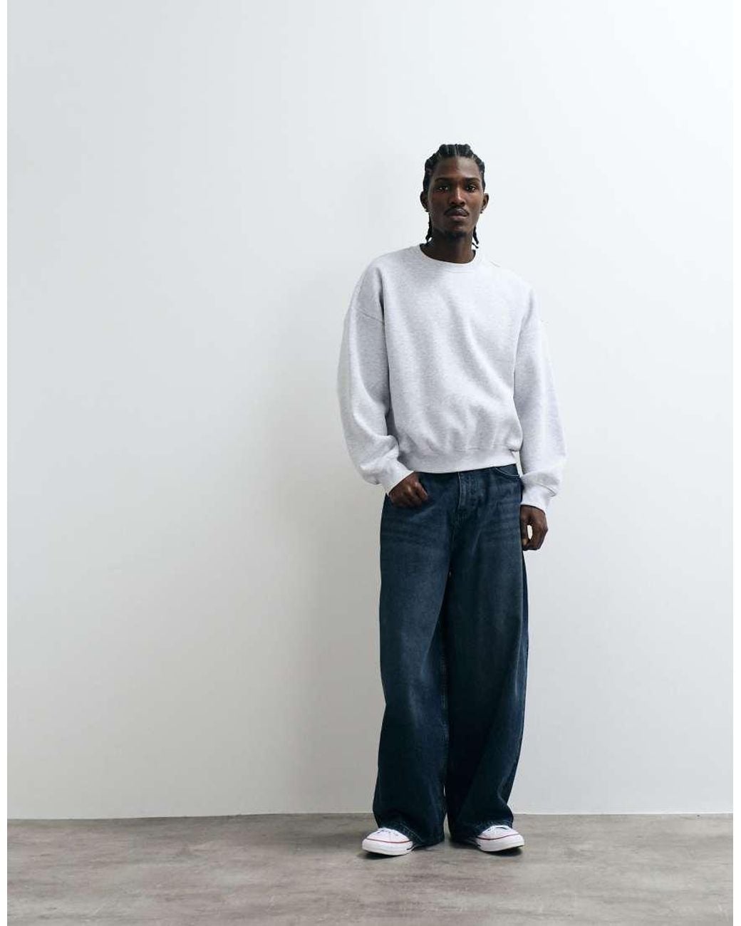 Cotton On White Relaxed Crew Sweater for men