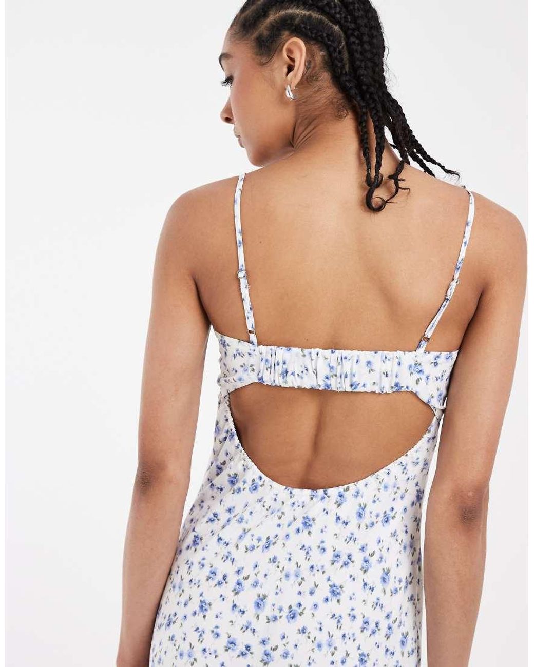 Hollister White Twist Bust Slip Midi Dress