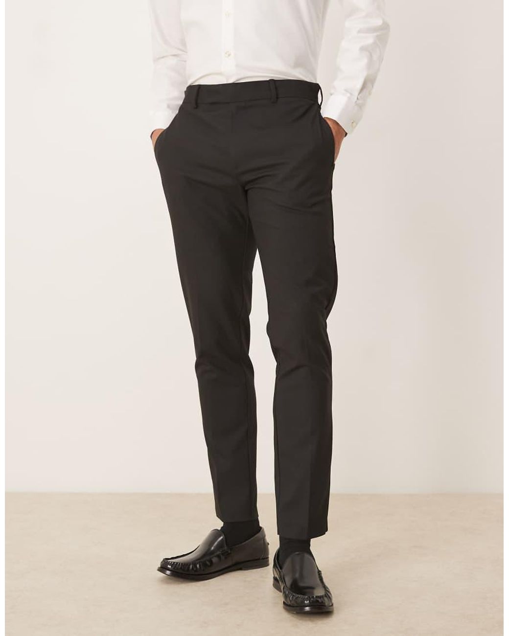 ASOS Black Smart Skinny Trousers for men