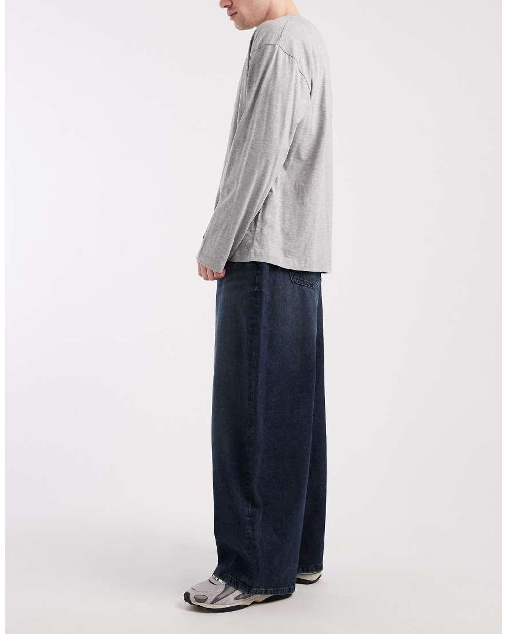 ASOS Gray Oversized baggy Jeans for men
