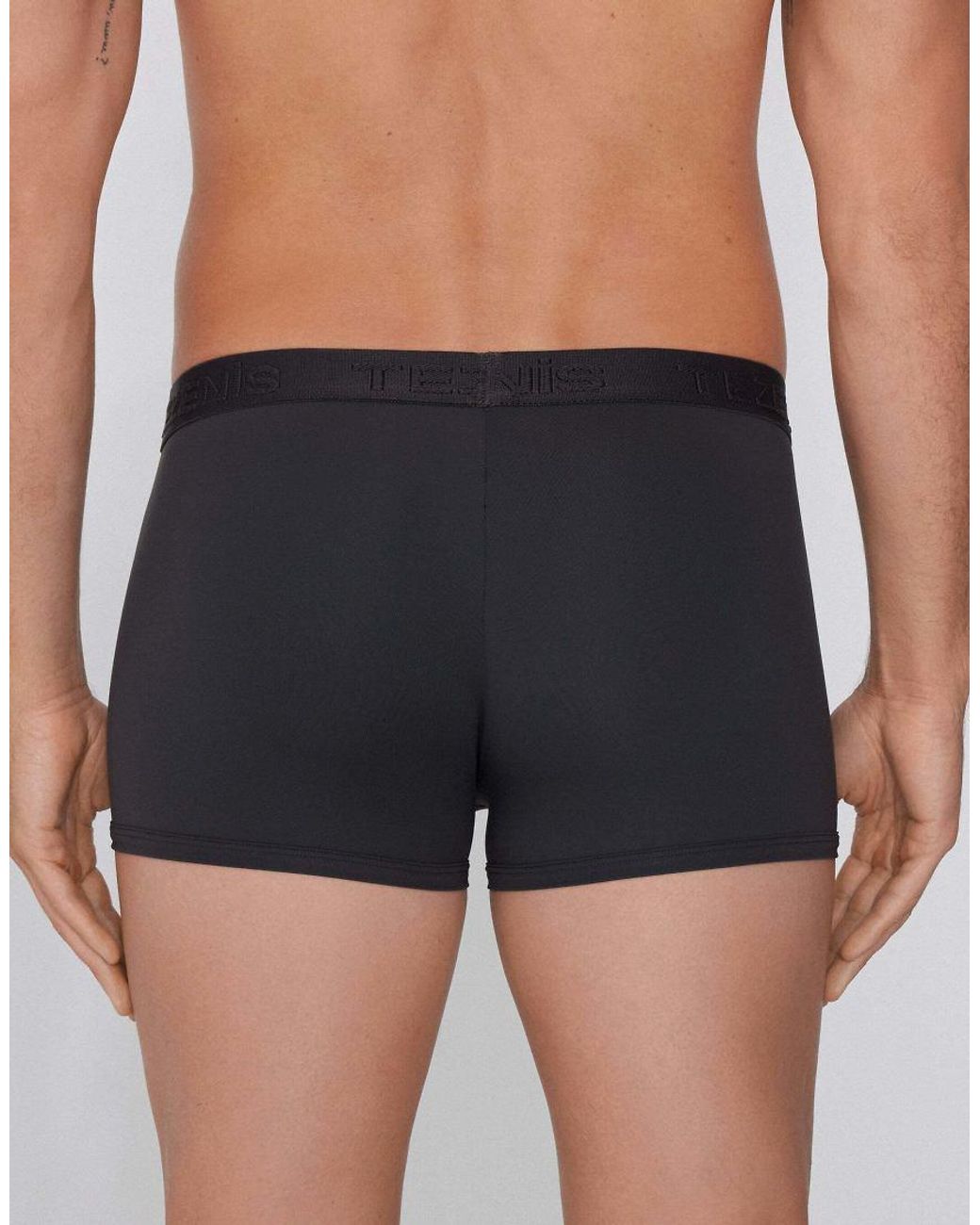 Tezenis Blue Elastic Microfibre Boxers With Logo for men