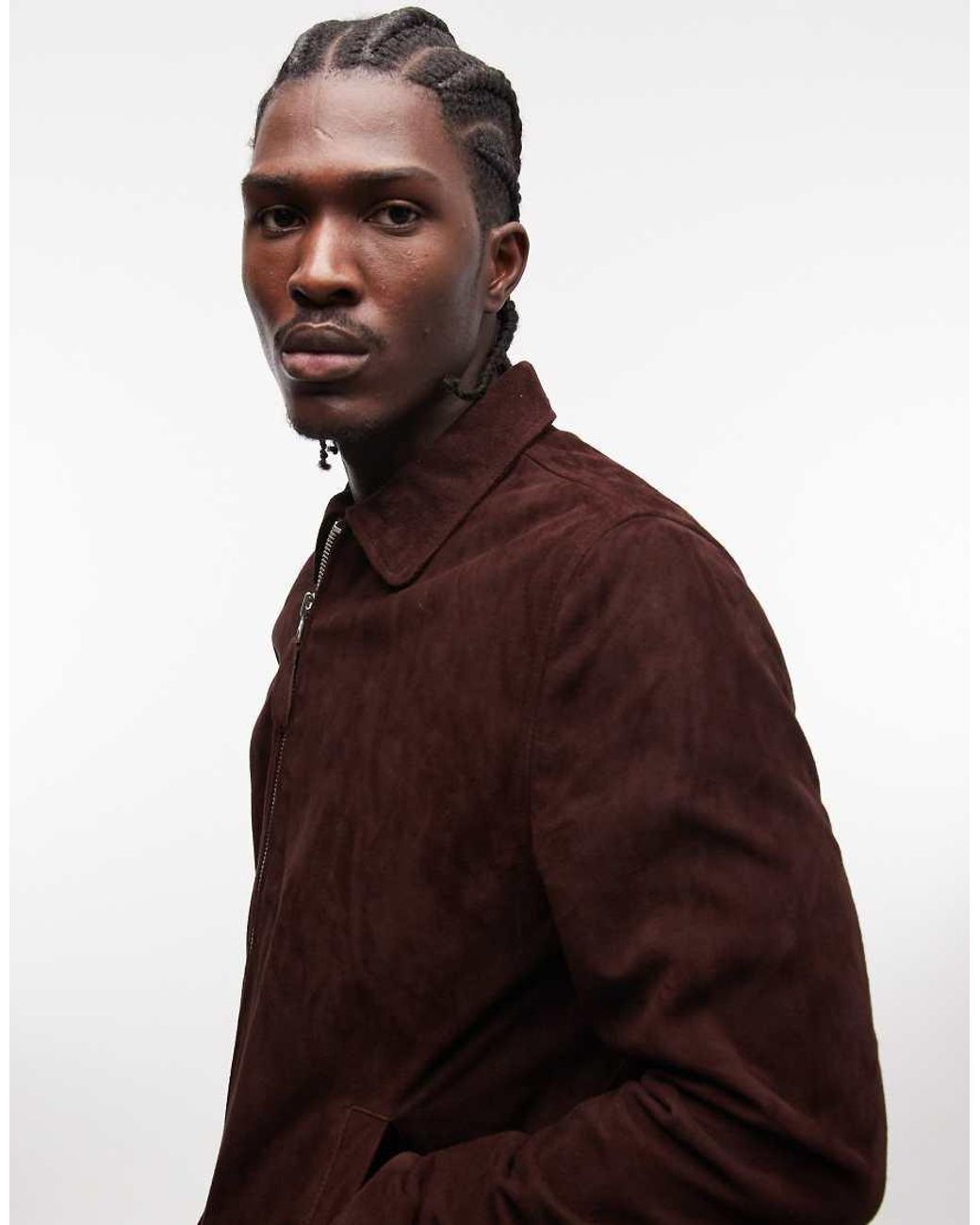 Schott Nyc Brown Real Suede Harrington Jacket for men
