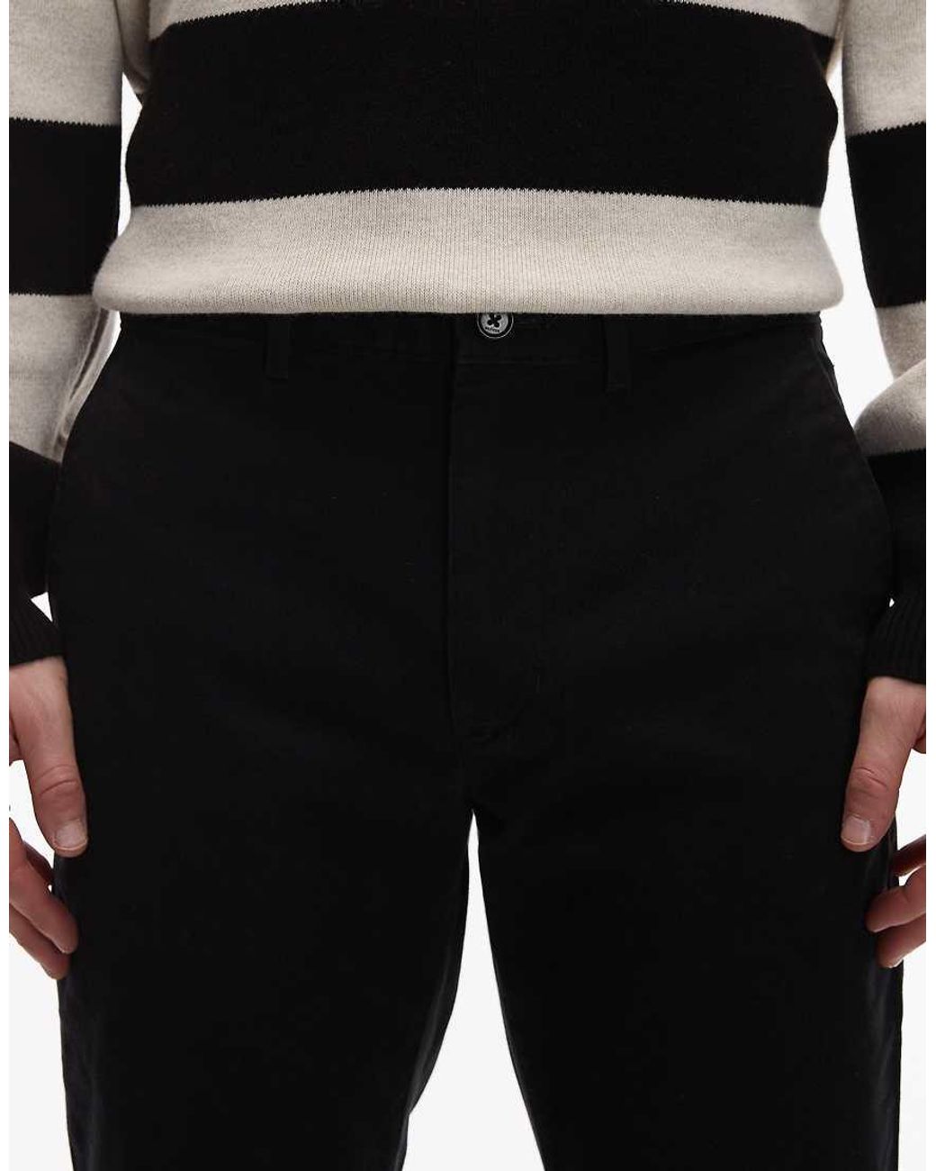 Tommy Hilfiger Black Denton Essential Twill Trousers for men