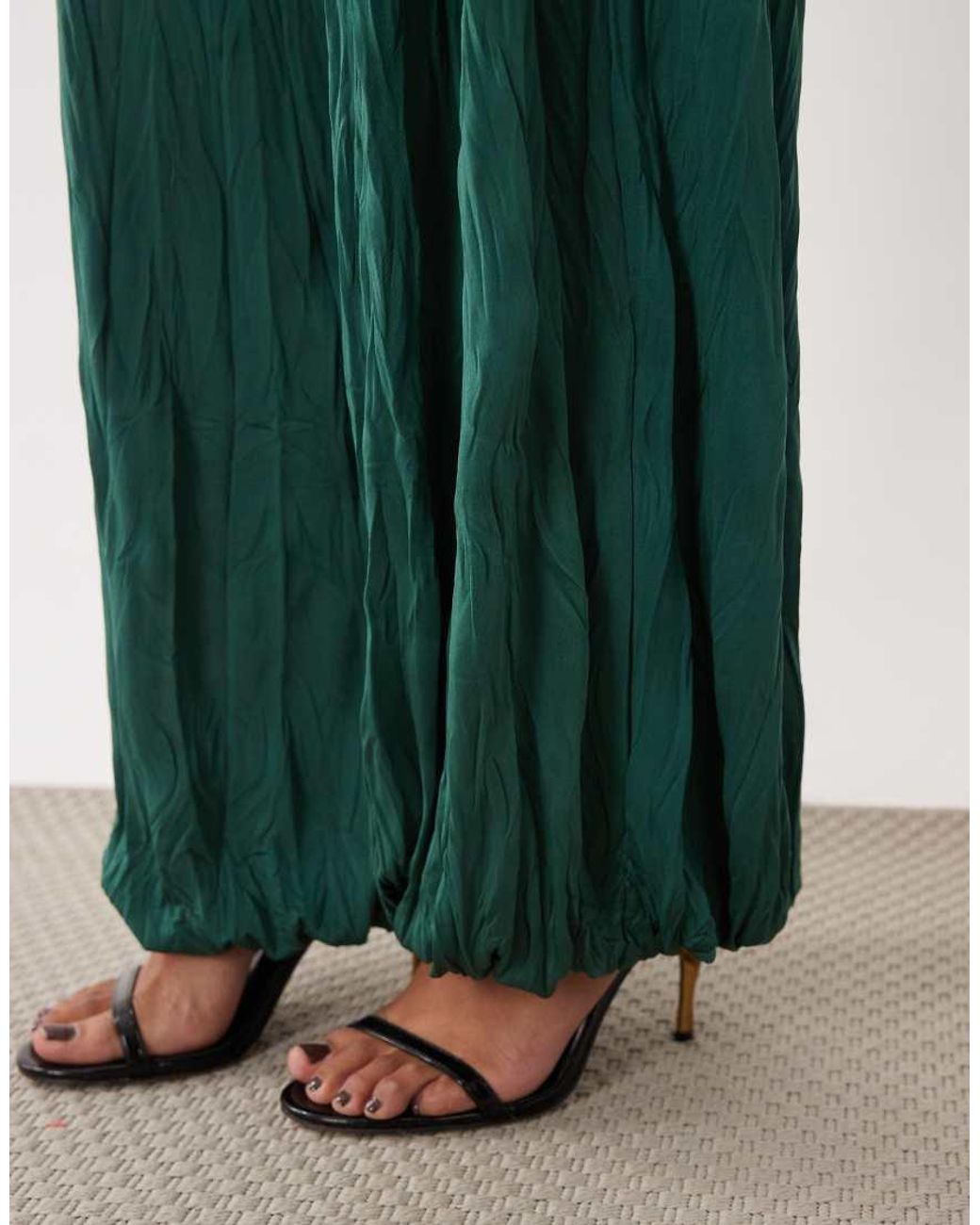 ASOS Green Crinkle Balloon Pants