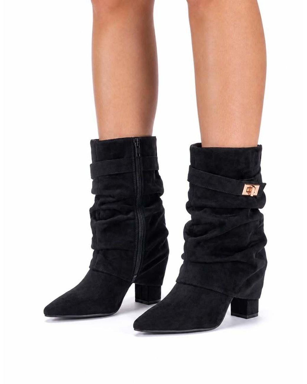 SEQWL Blue Mid Calf Boots With Zip Fastening Mesh Lined Casual Shoes