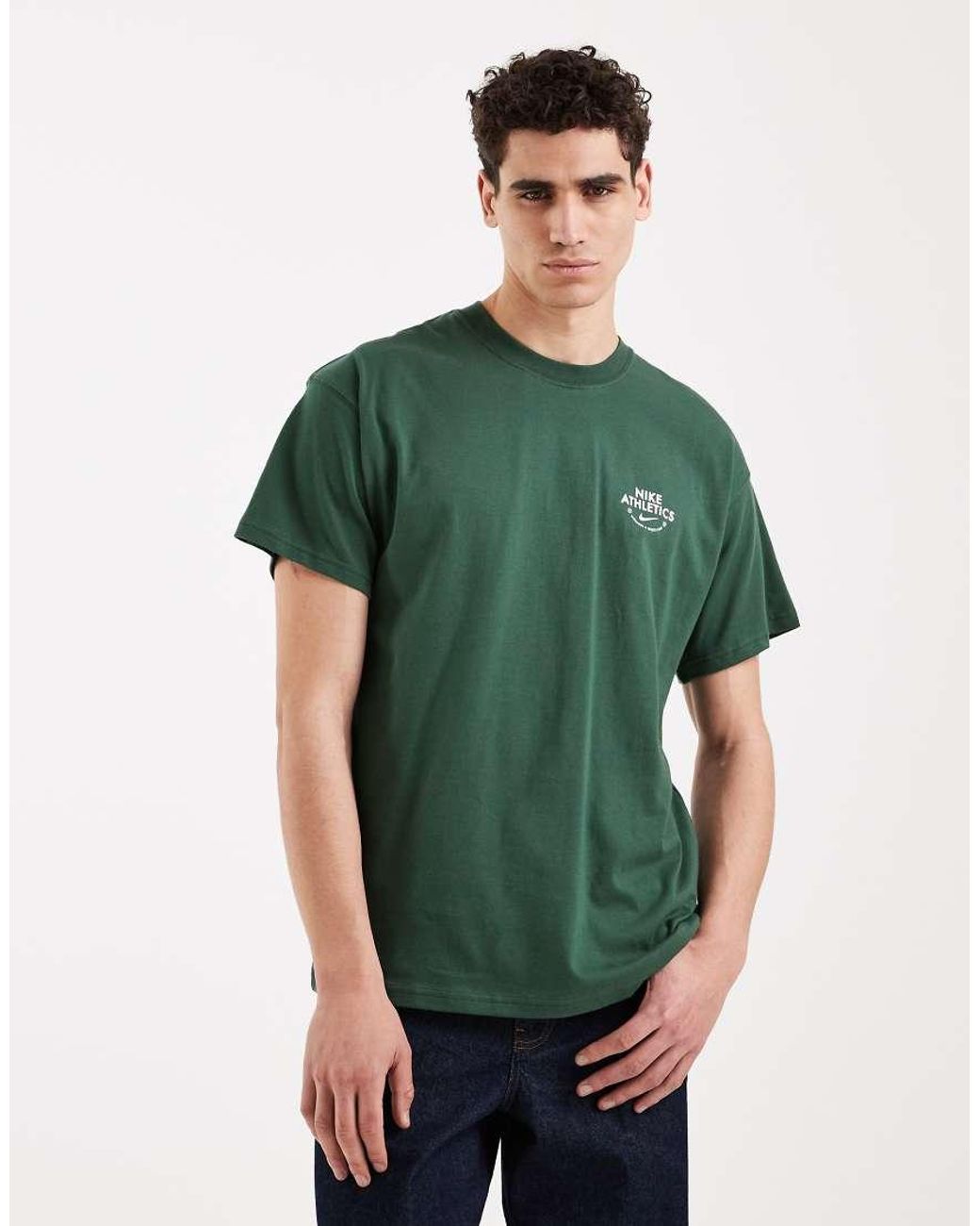T-Shirt Con Stampa Di Palme Sul Retro di Nike in Green da Uomo