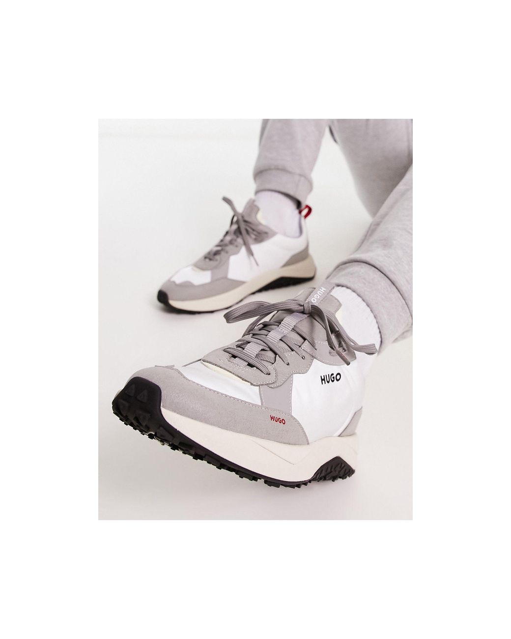 HUGO Kane Runn Sneakers in White for Men | Lyst