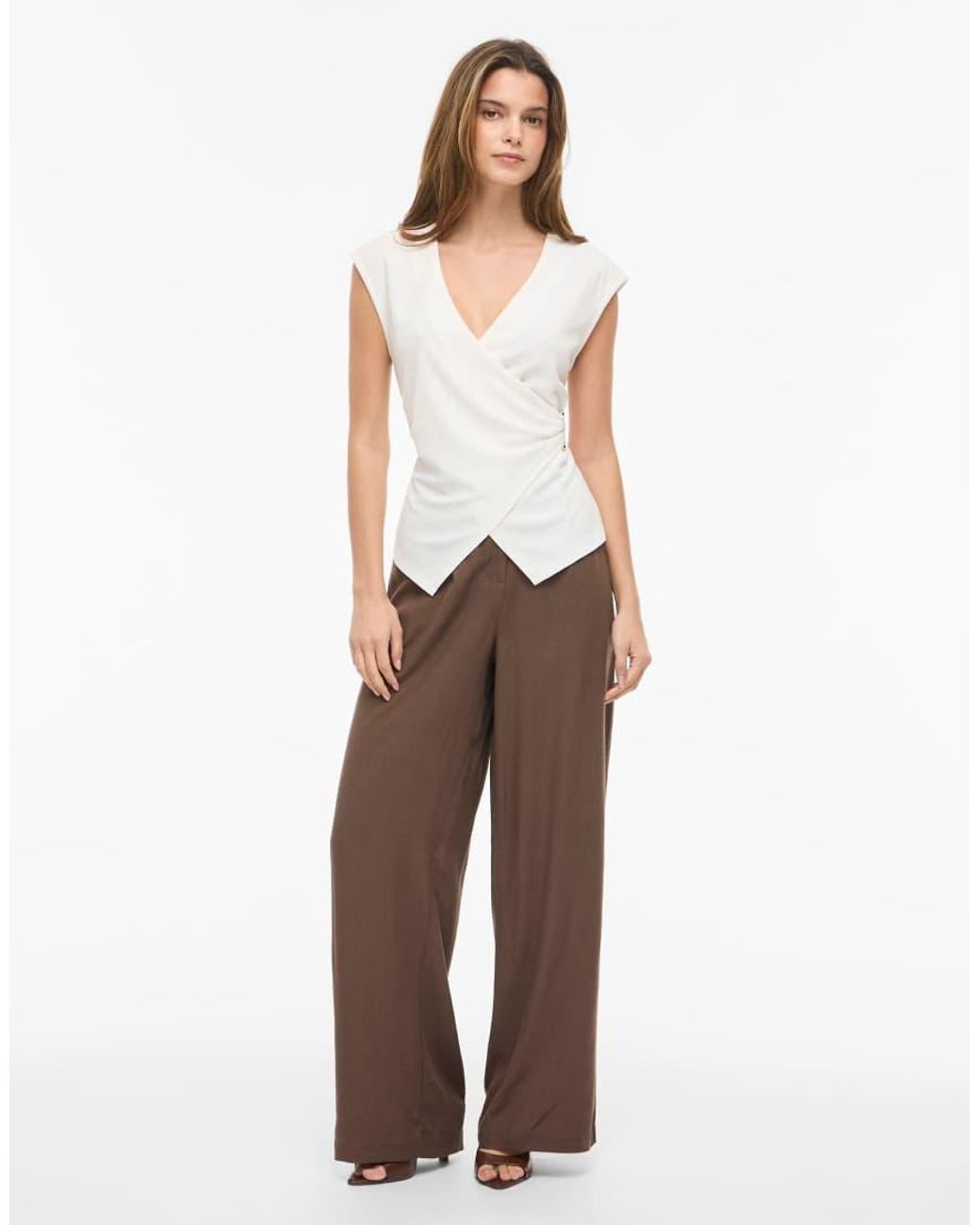 Vila White Sleeveless Top