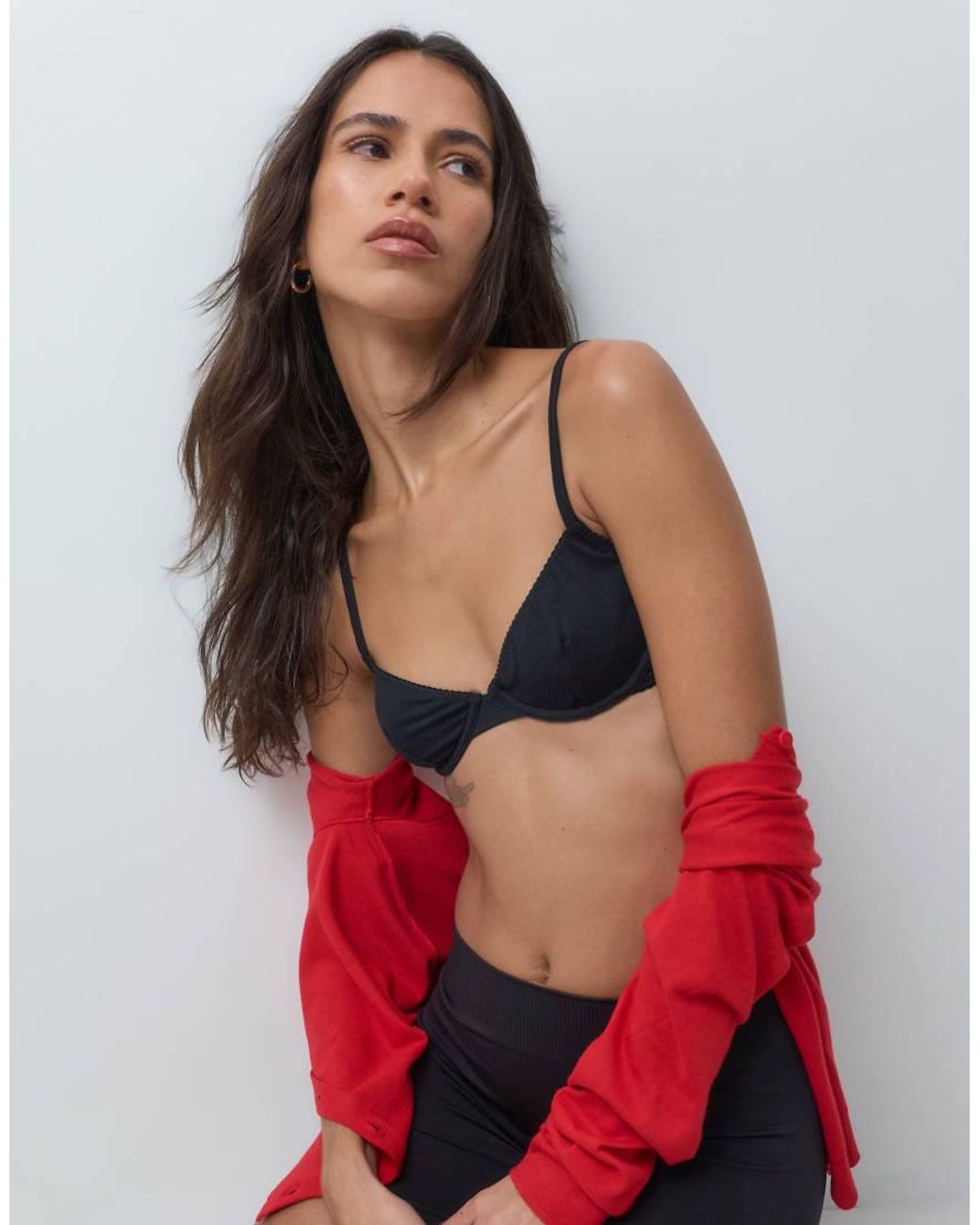 ASOS Red Cotton Underwire Bra