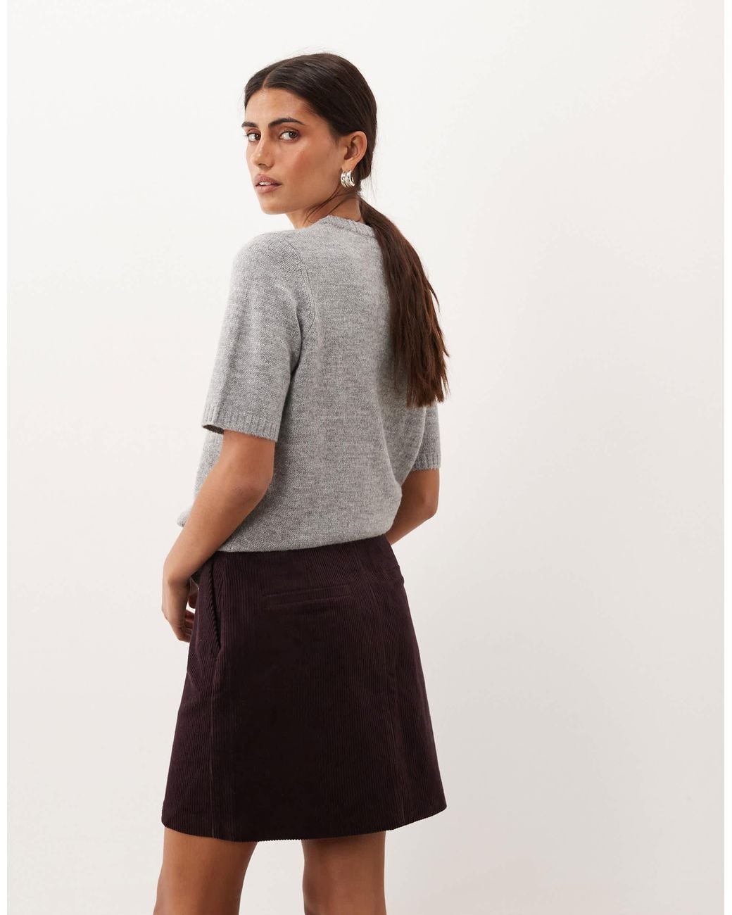 Threadbare Natural Cord Mini Skirt