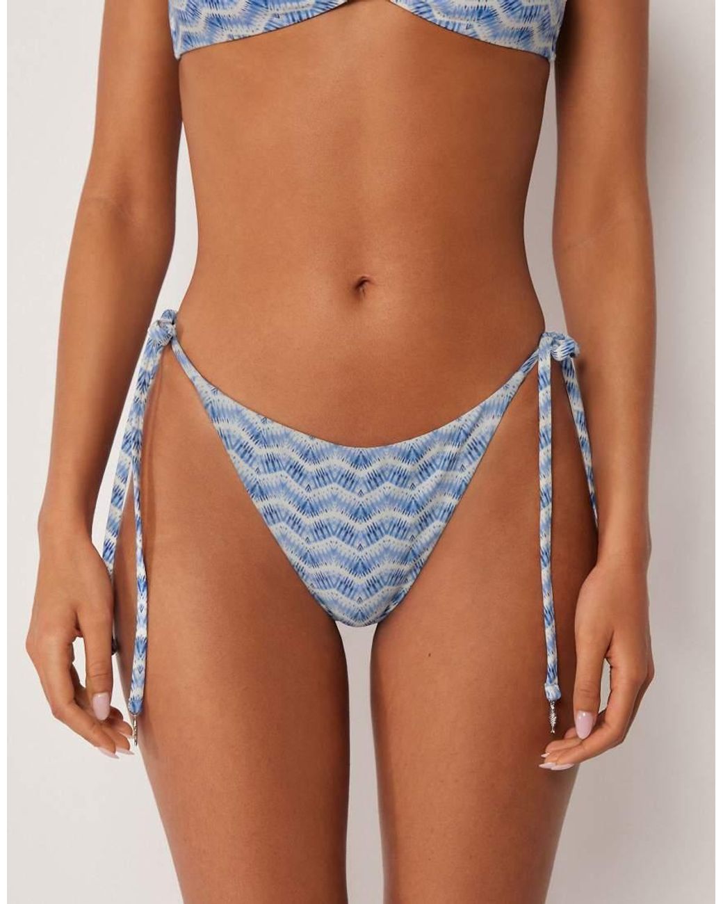Calzedonia Blue Tie Bikini Bottoms Reflection