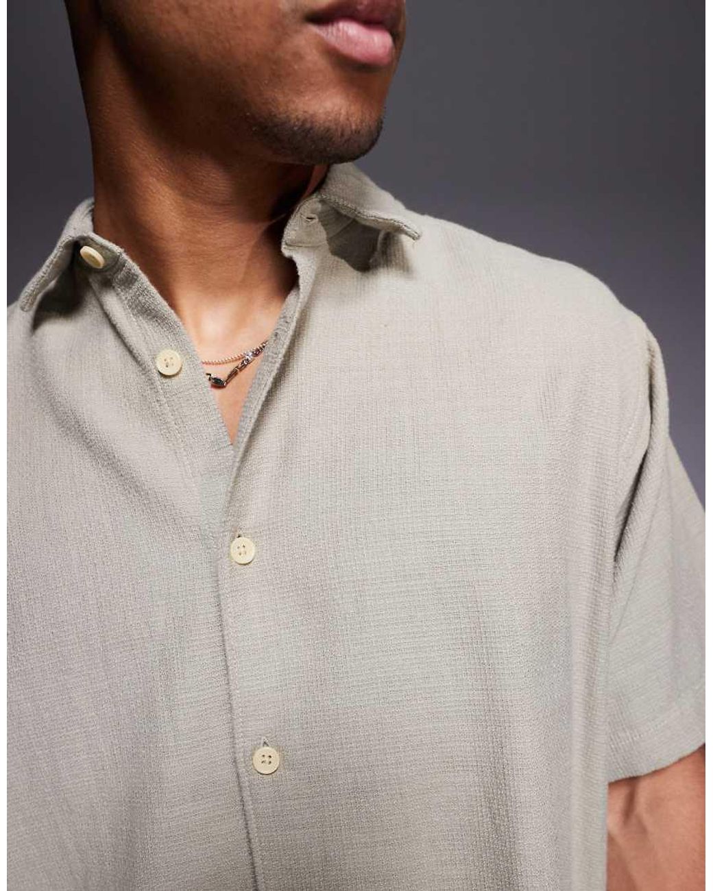 ADPT Gray Oversized Short Sleeve Shirt for men