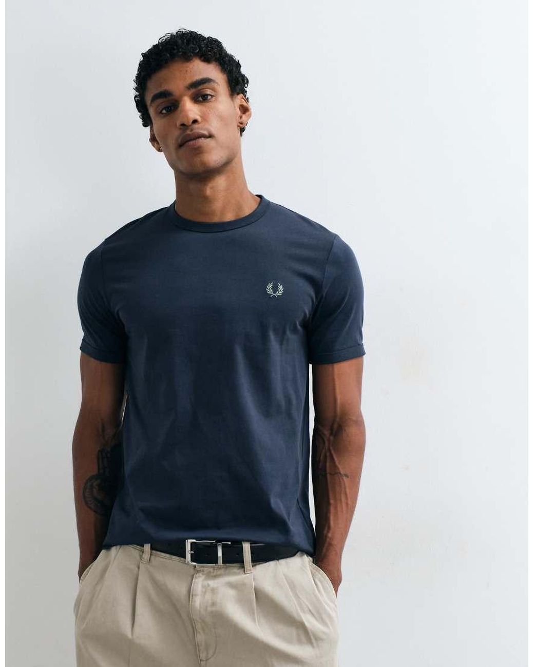 Fred Perry Blue Ringer T-Shirt for men