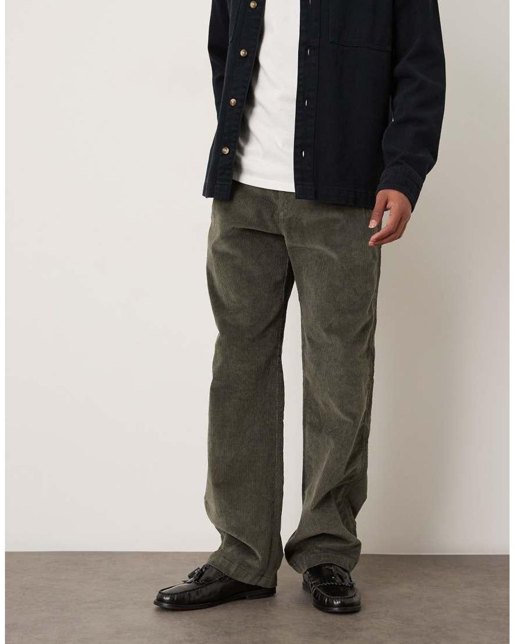 Calvin Klein Black 90s Straight Cord Trousers for men