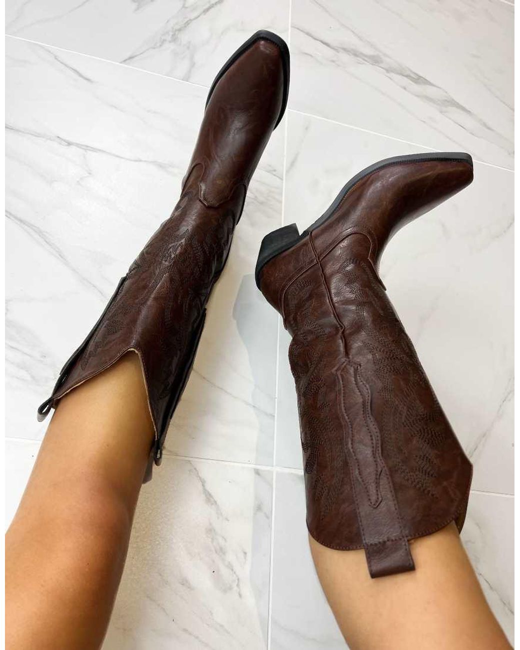 GIA STUDIOS Brown Cowboy Western Boots