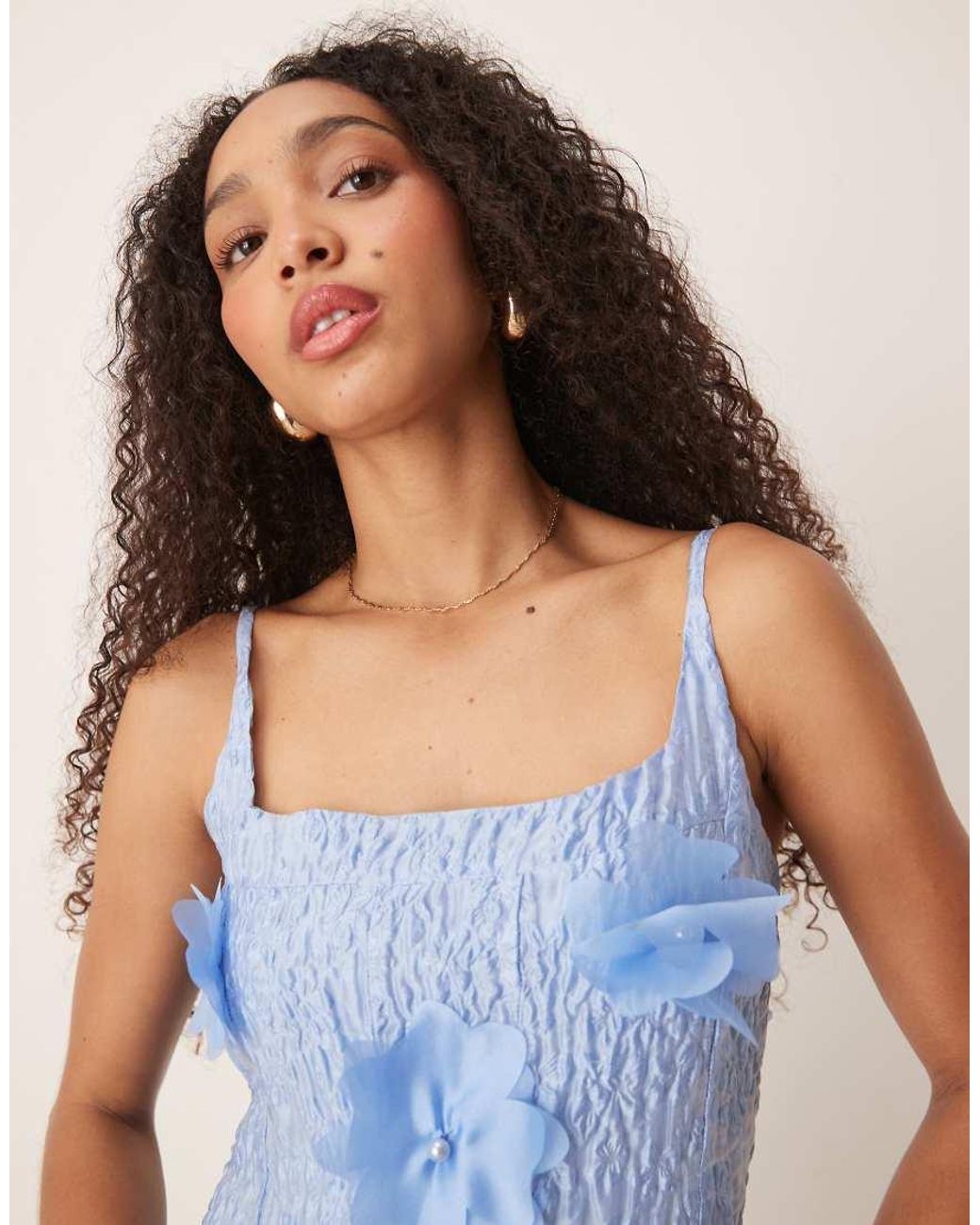 Sister Jane Blue Dream Blooming Jacquard Mini Dress