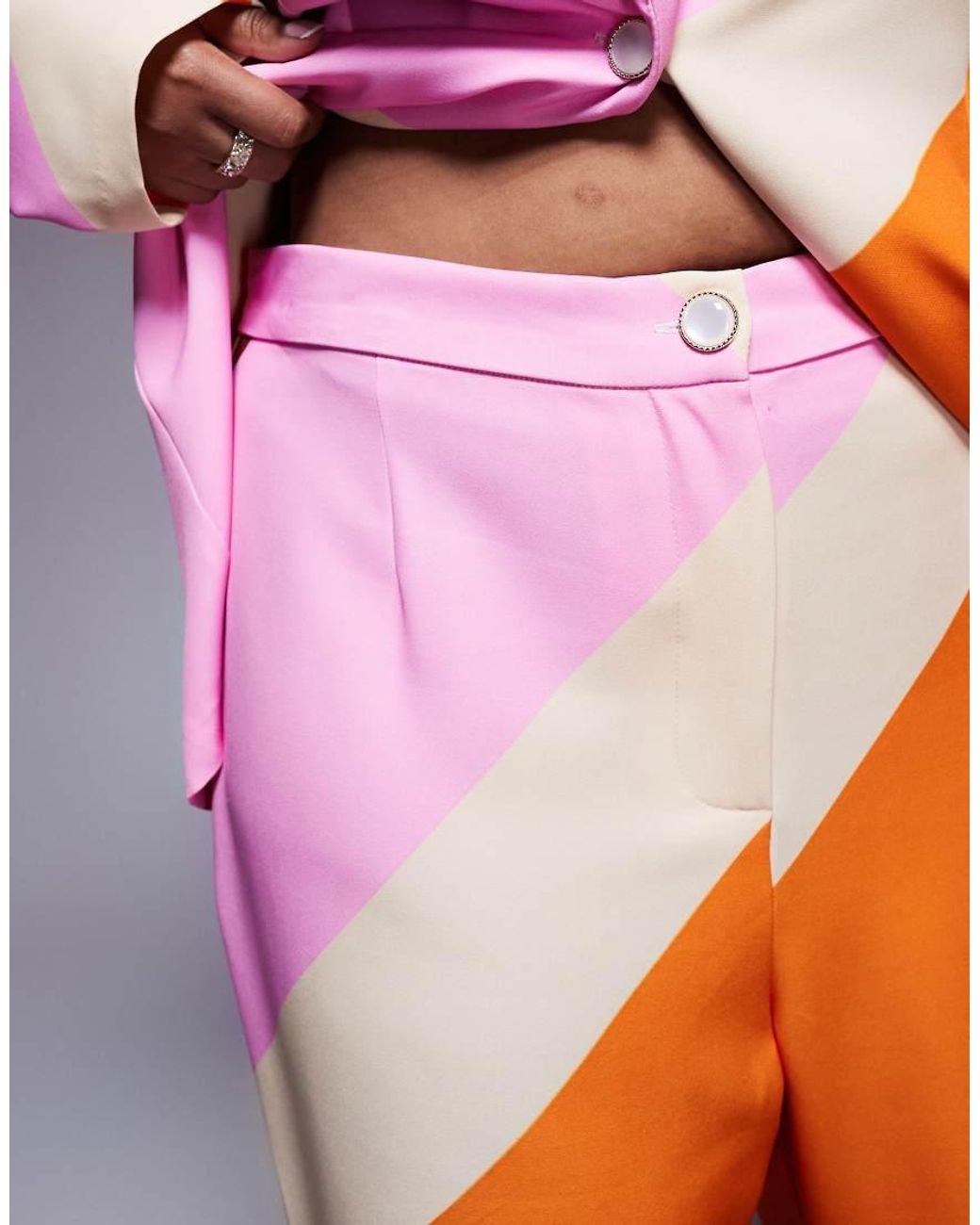 ASOS Orange Curve Co-Ord Tailored Suit Trousers