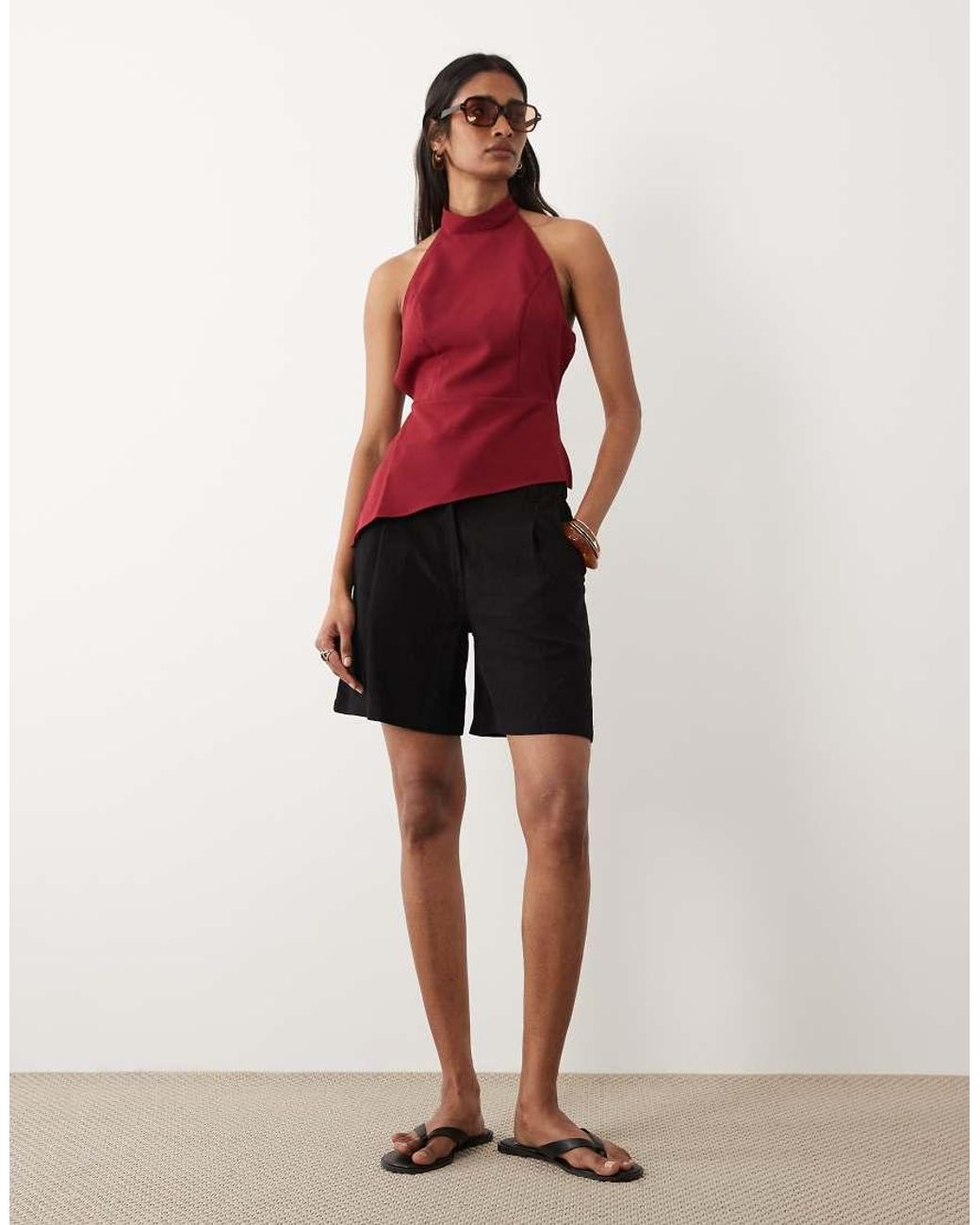 Miss Selfridge Tailored Backless Halter Top