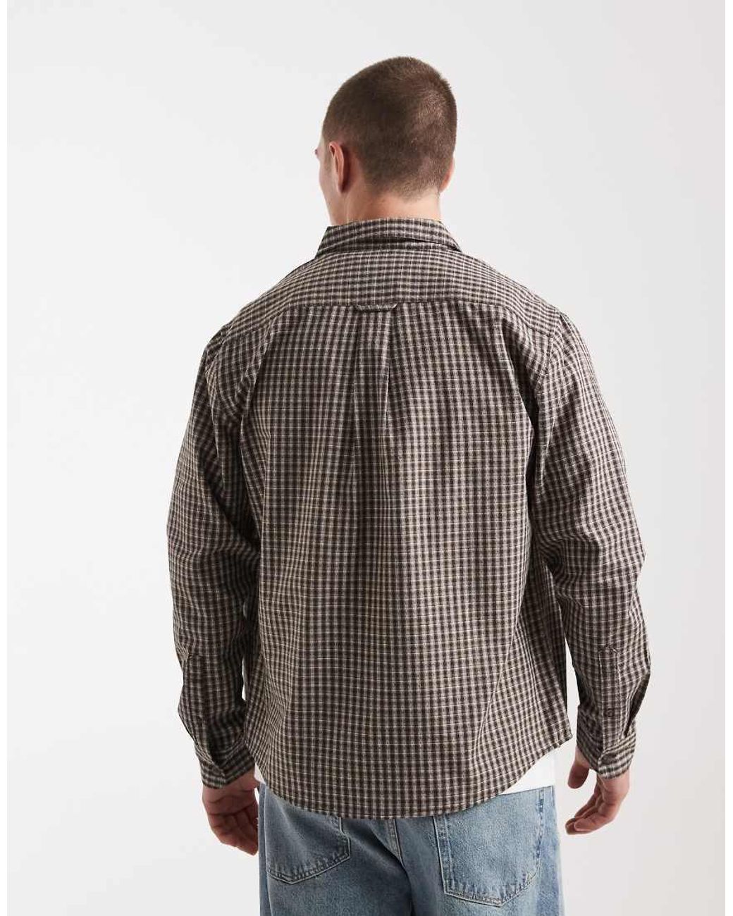Cotton On Brown Long Sleeve Shirt for men