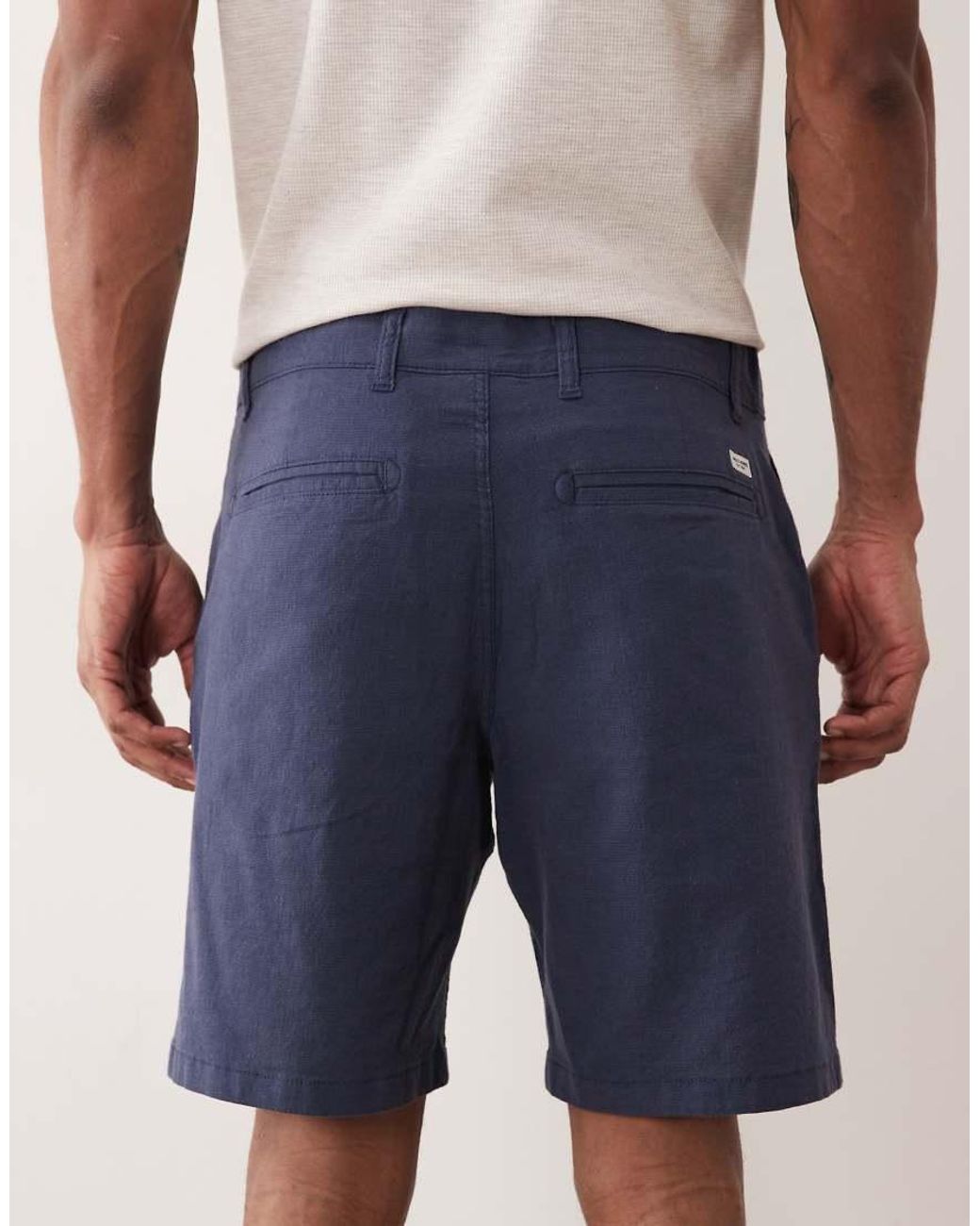 Jack & Jones Blue Linen Mix Shorts for men