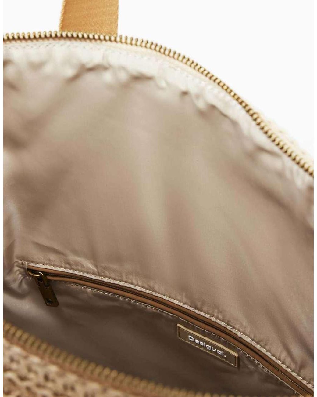 Desigual Natural Large Modular Raffia Backpack