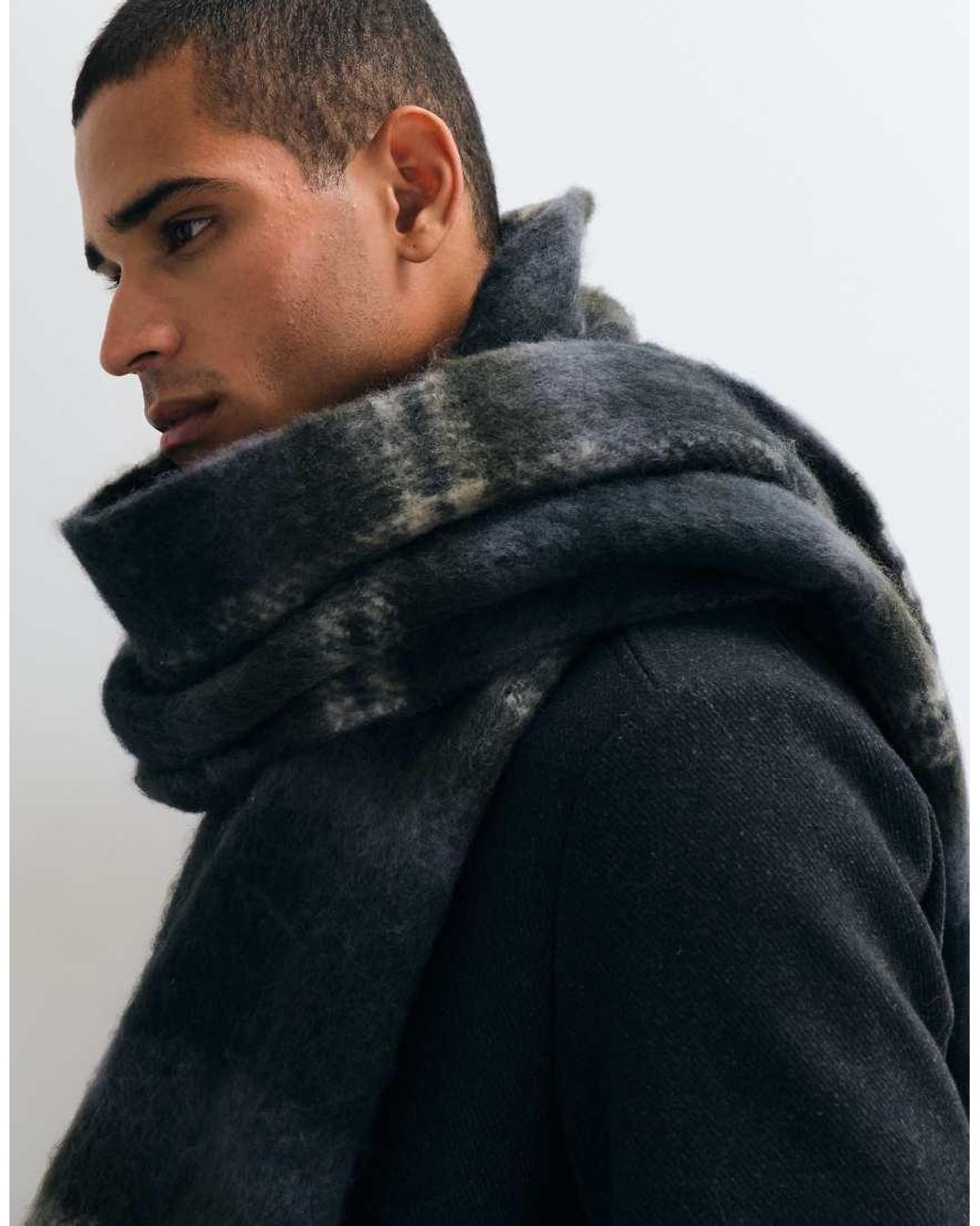 Jack & Jones Blue Chunky Wool Look Scarf for men
