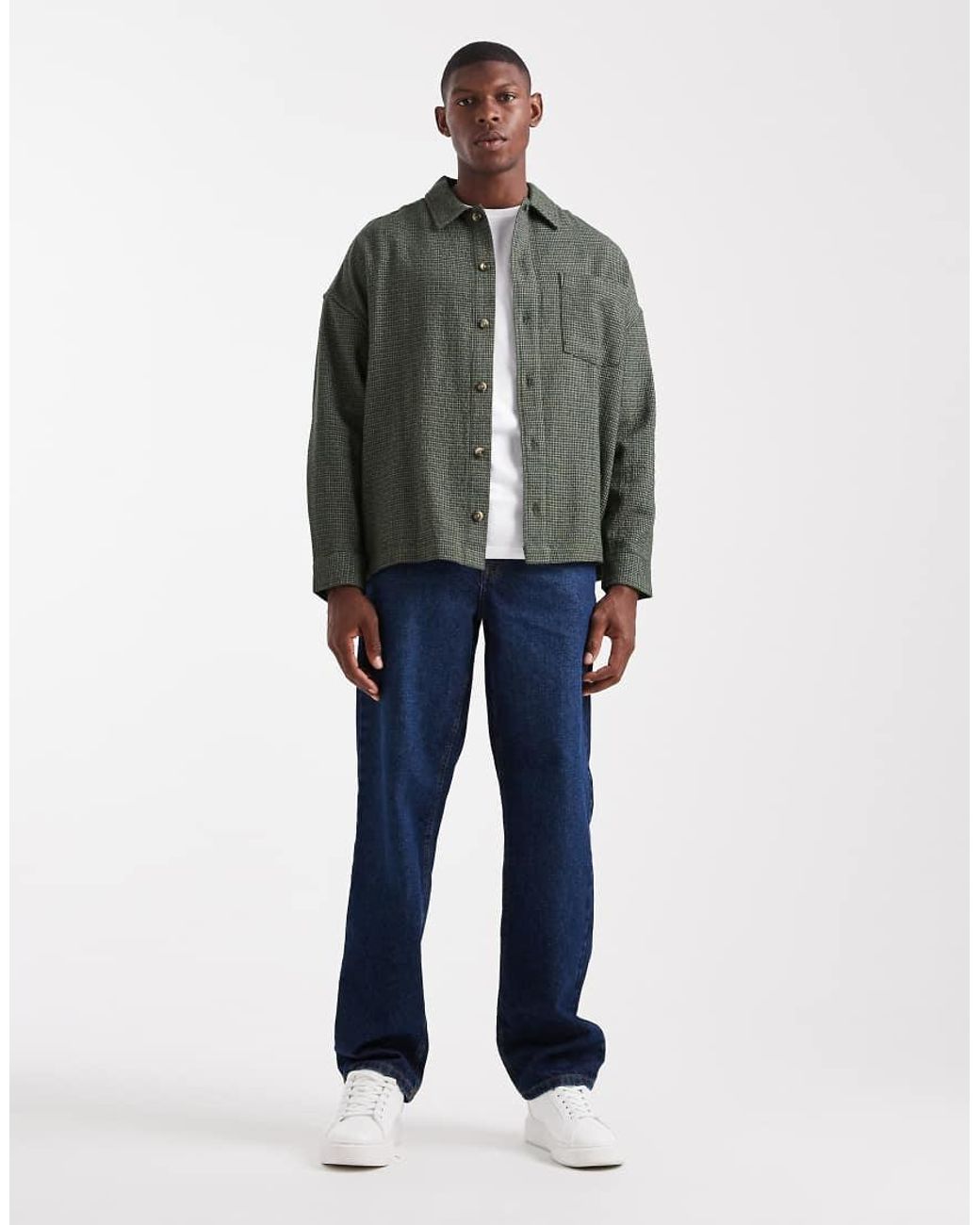 ASOS Gray Oversized Textured Shirt for men