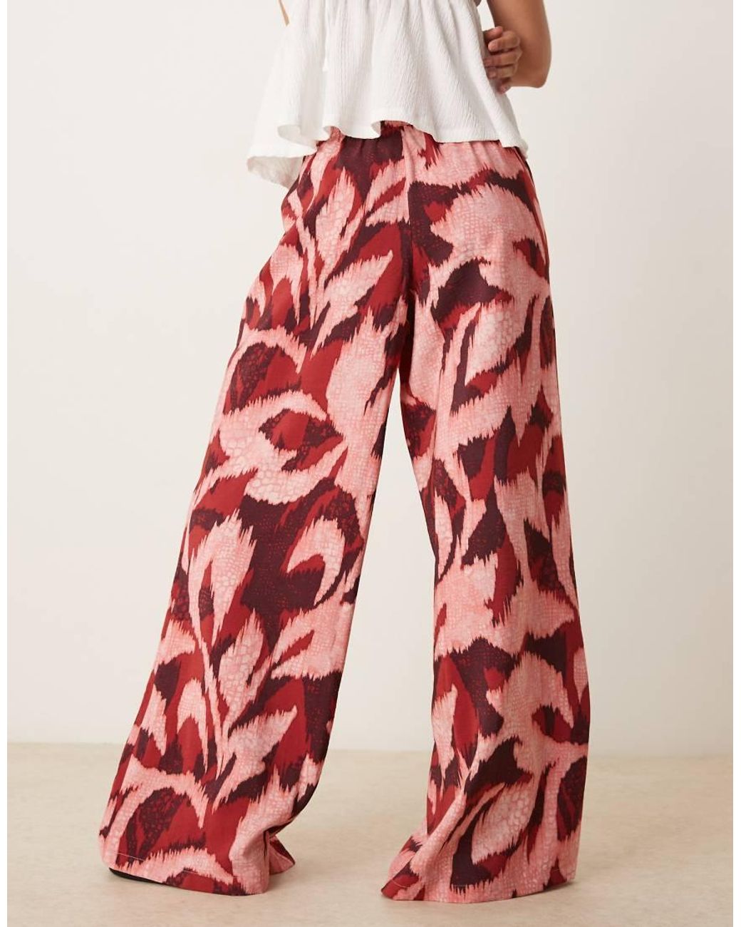Jdy Red Wide Leg Trouser