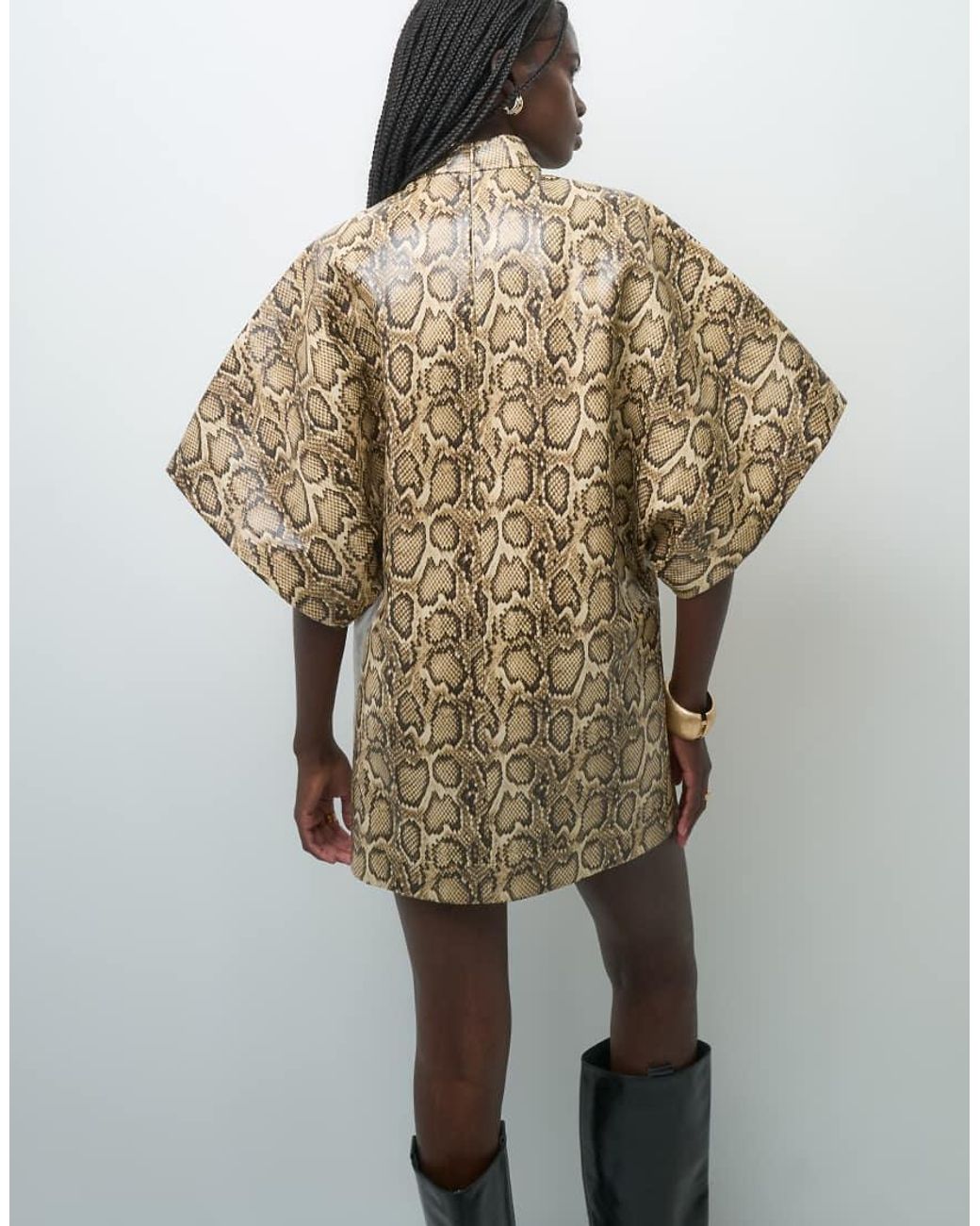 ASOS Multicolor Faux Leather Batwing Mini Dress