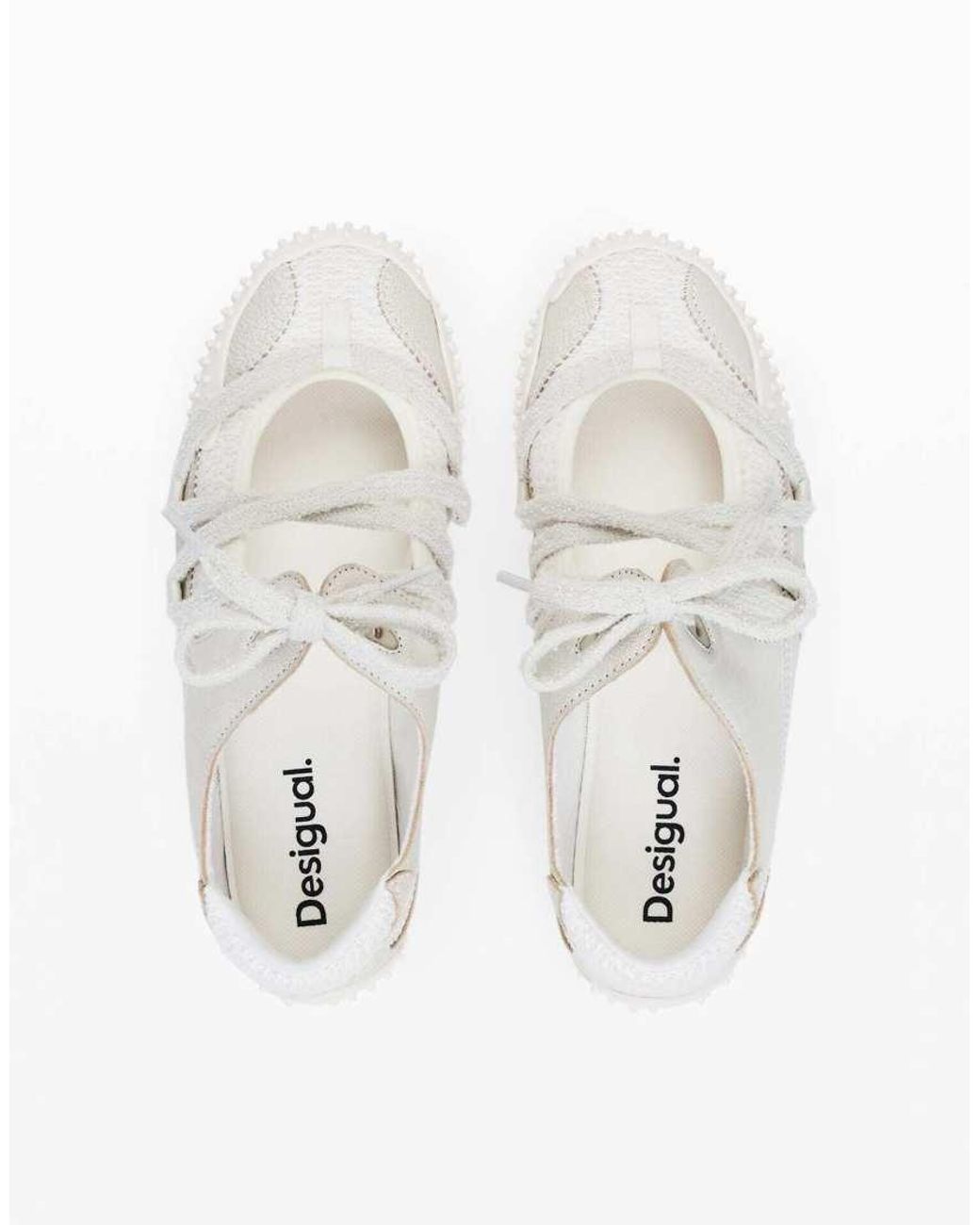 Desigual White Raw Fabric Sneaker